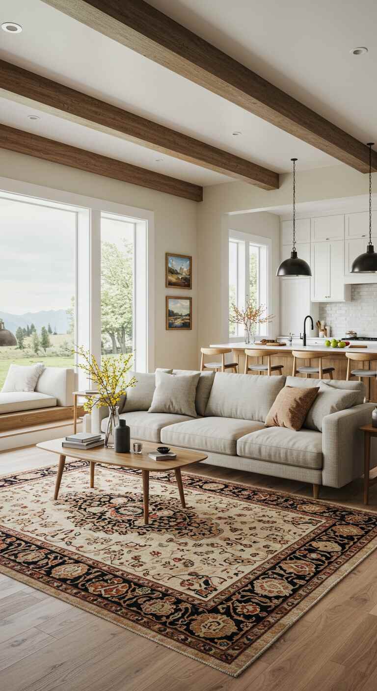 13 Living Room Rug Placement Ideas for a Balanced Look - Living Room Area Rug Storage Plans